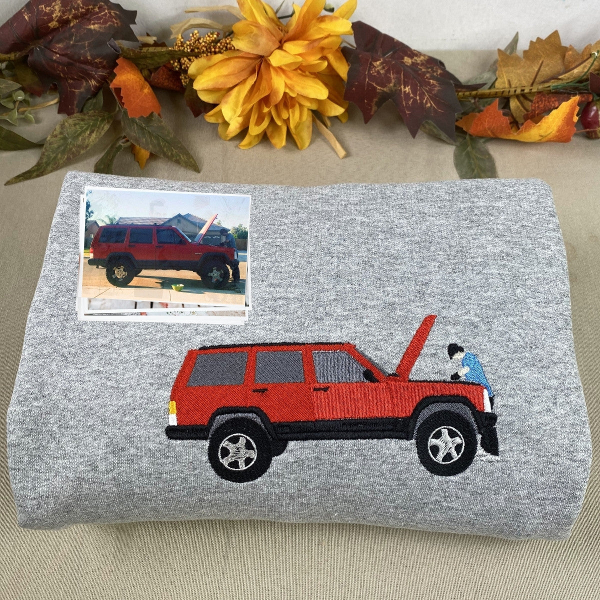 Custom Car Embroidered Crewneck & Hoodies – The Perfect Gift for Dad or Husband!