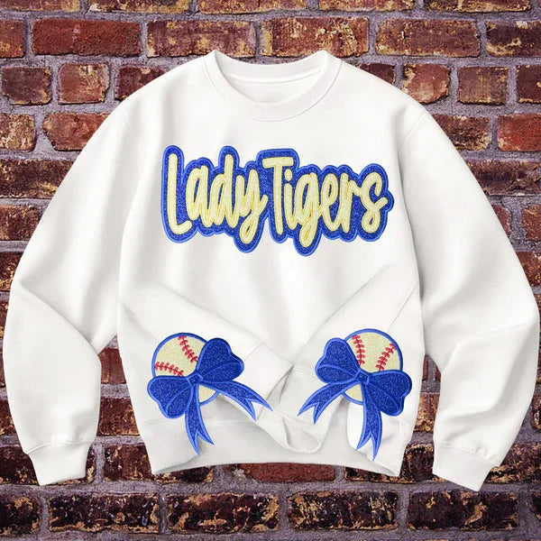 Custom Glitter Sports Hoodie with Bow Decoration 🎄 Holiday Gift for Mom