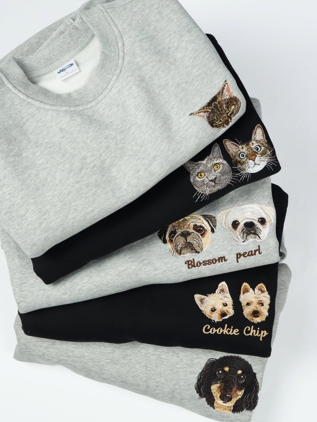 Custom Embroidered Sweatshirt with Dog Face Varsity from Photo, Gift for Dog Lovers