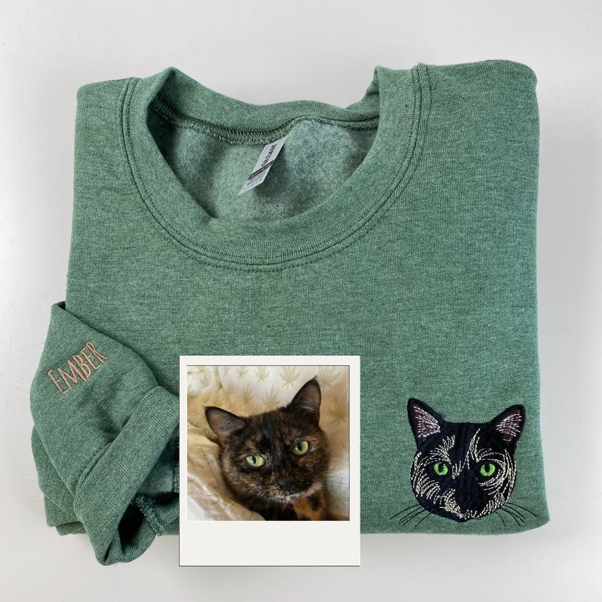 Cat Mom Hoodies Custom - Personalized Cat Portrait Embroidery Sweatshirts - Proud Cat Mama Gift