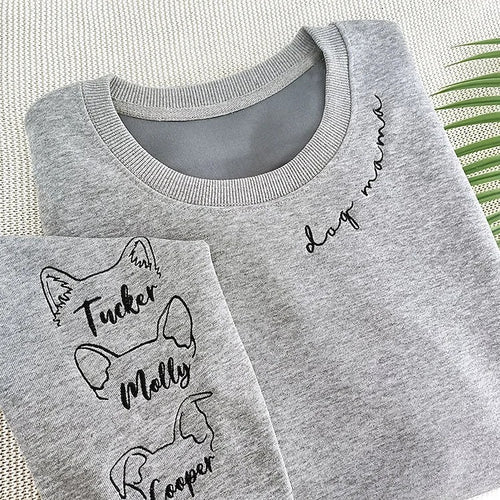 "Dog mama” – Pet Ears Embroidered Sweatshirt For Dog Mothers