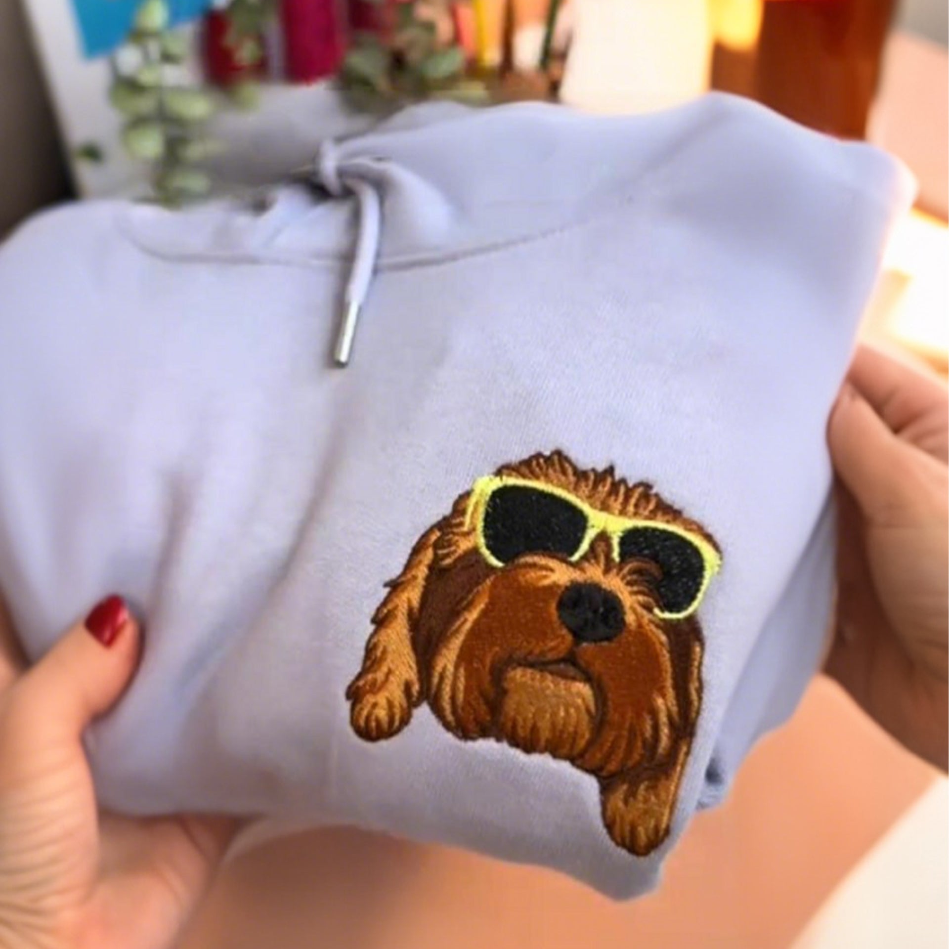 Rich Colors,Custom Embroidered Pet Face Sweatshirt from Your Photo