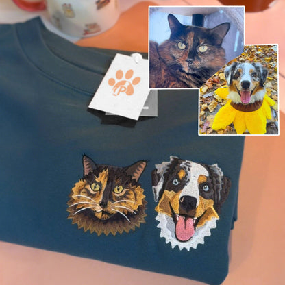 Rich Colors,Custom Embroidered Pet Face Sweatshirt from Your Photo