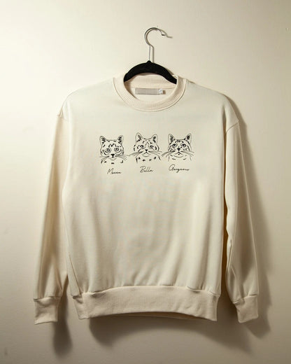 Custom Embroidered Pet Face Sweatshirt,Personalized hoodie embroidered with multiple pets