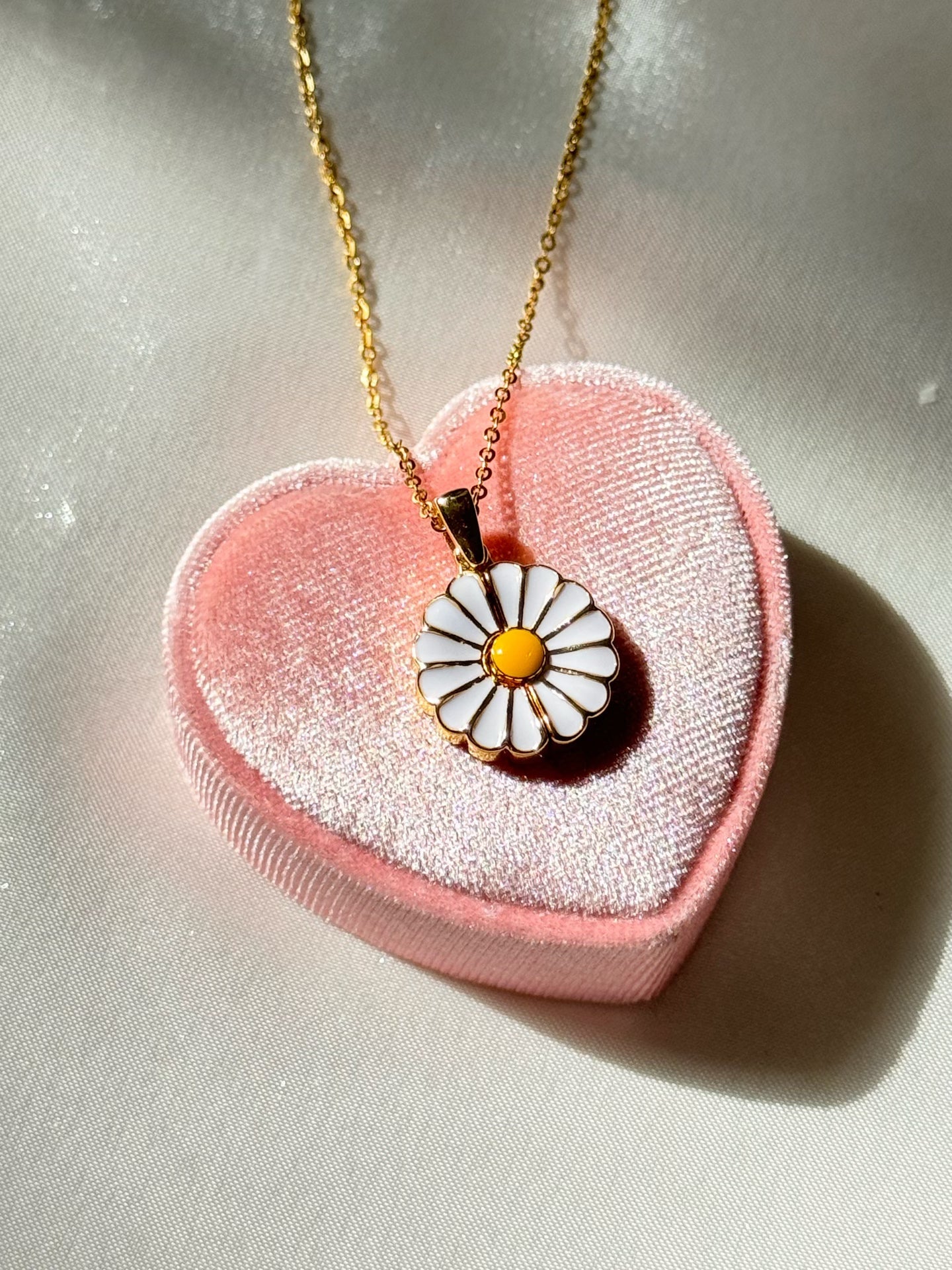 Stainless Steel Hidden Personalized Message Daisy Necklace