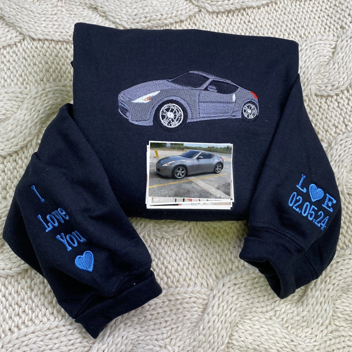 Custom Car Embroidered Crewneck & Hoodies – The Perfect Gift for Dad or Husband!