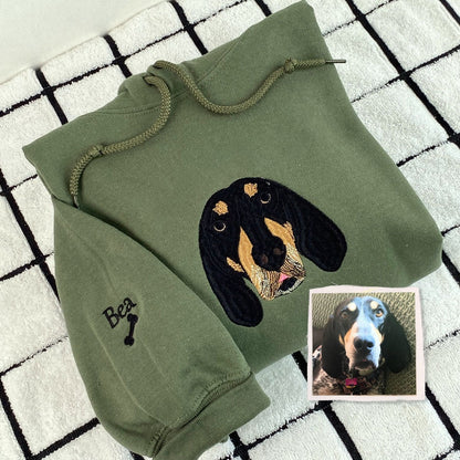 Custom Portrait Dog from Photo Embroidered Sweatshirt, Hoodie