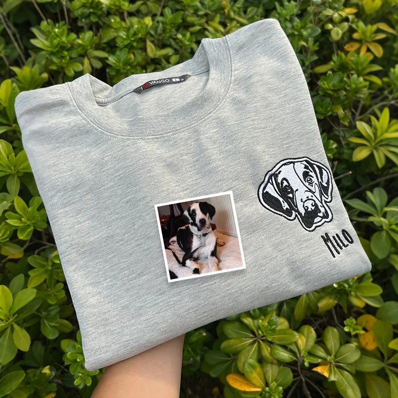 Custom Embroidered Pet Portraits Simple Icons T-Shirt, Sweatshirt, Hoodie