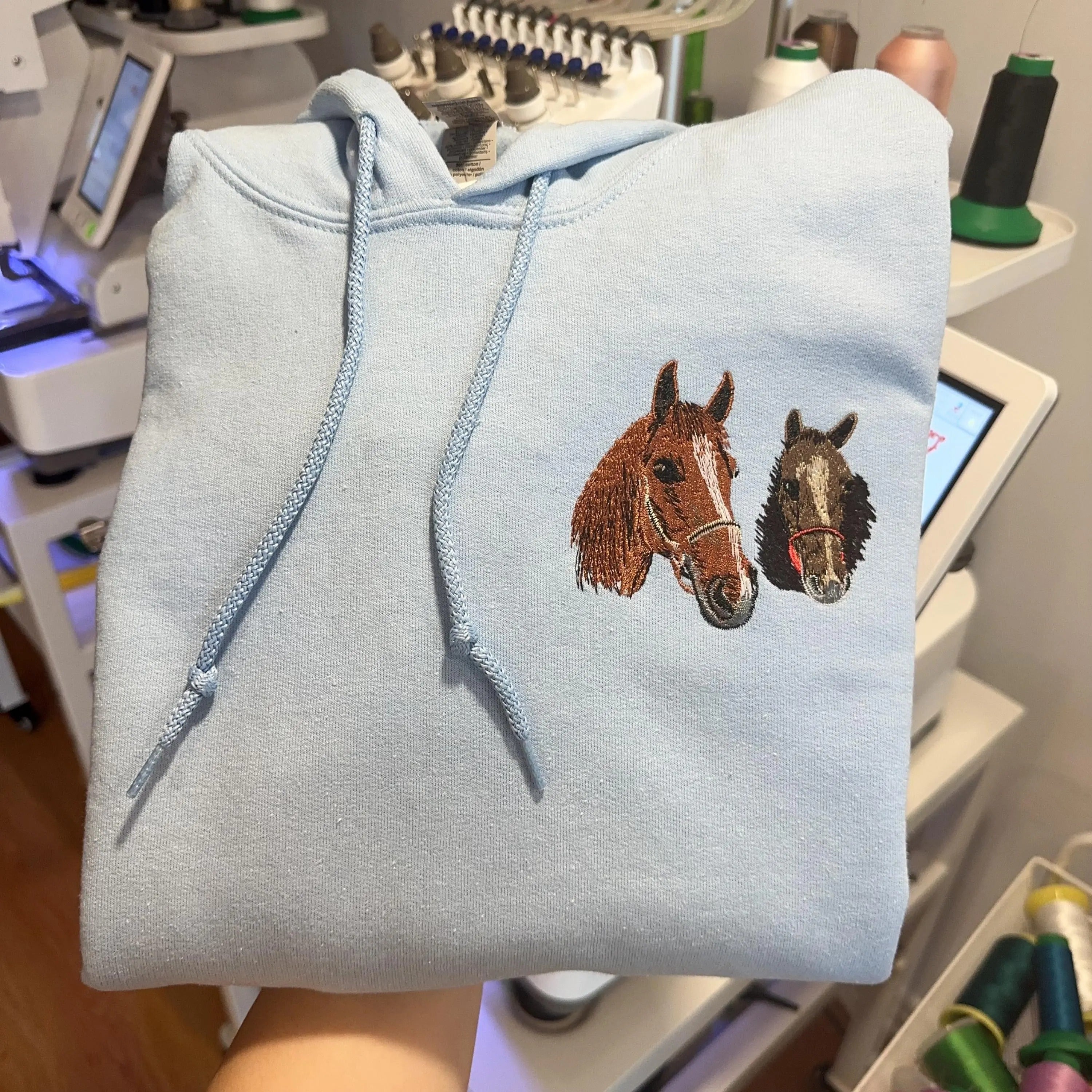 Personalized Pet Portrait Embroidered Sweatshirt, Custom Dog Cat Gift