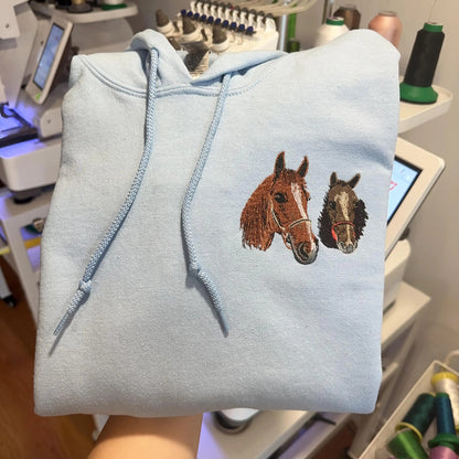Personalized Pet Portrait Embroidered Sweatshirt, Custom Dog Cat Gift