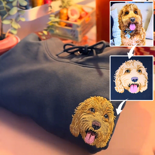 Personalized Pet Face and Pet Name Sweatshirt or T-Shirt.