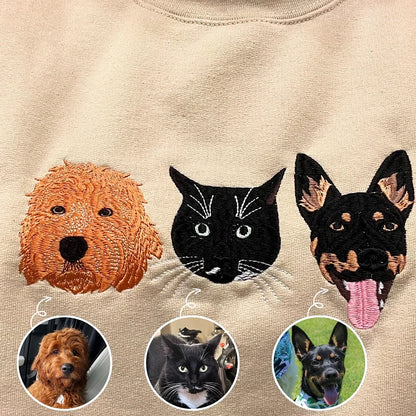 Custom Portrait Dog from Photo Embroidered Sweatshirt, Hoodie