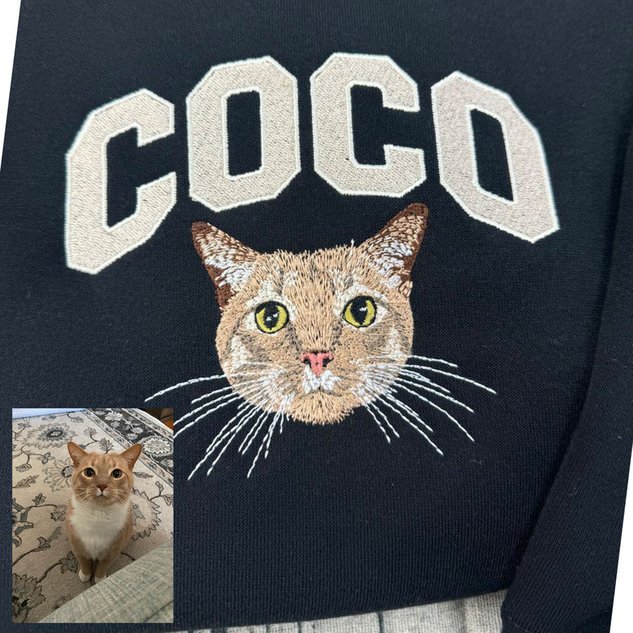 Custom Pet Name Embroidered Sweatshirt – Minimalist Pet Gift