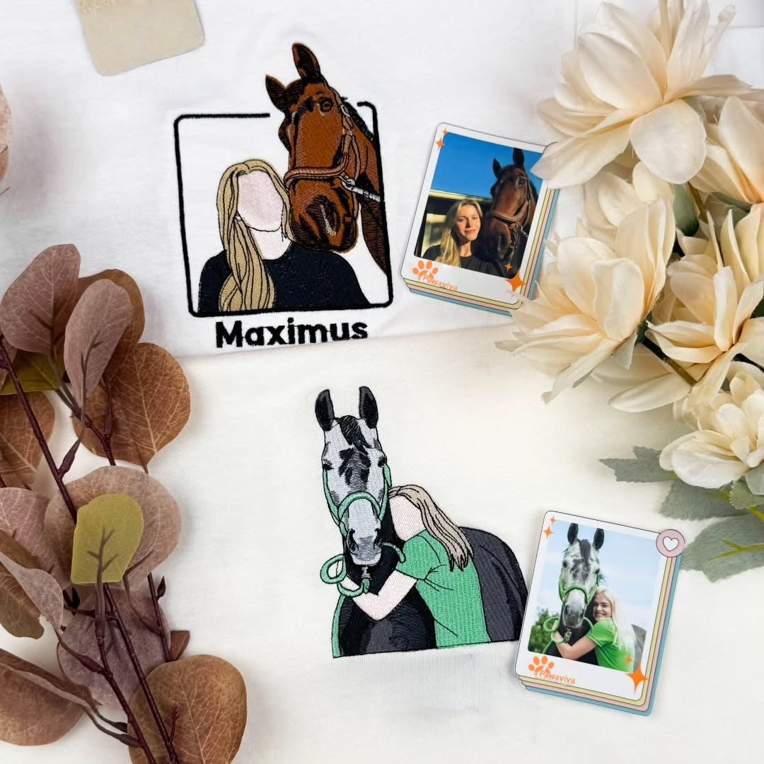 Horse Lover Custom Sweatshirt – Embroidered Equestrian Design – Personalized Riding Enthusiast Gift