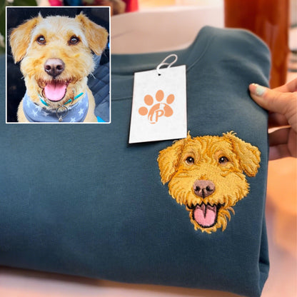 Rich Colors,Custom Embroidered Pet Face Sweatshirt from Your Photo