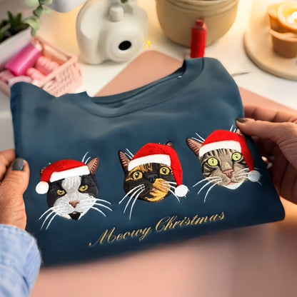 Custom Embroidered Pet Portrait T-shirt,Sweatshirt