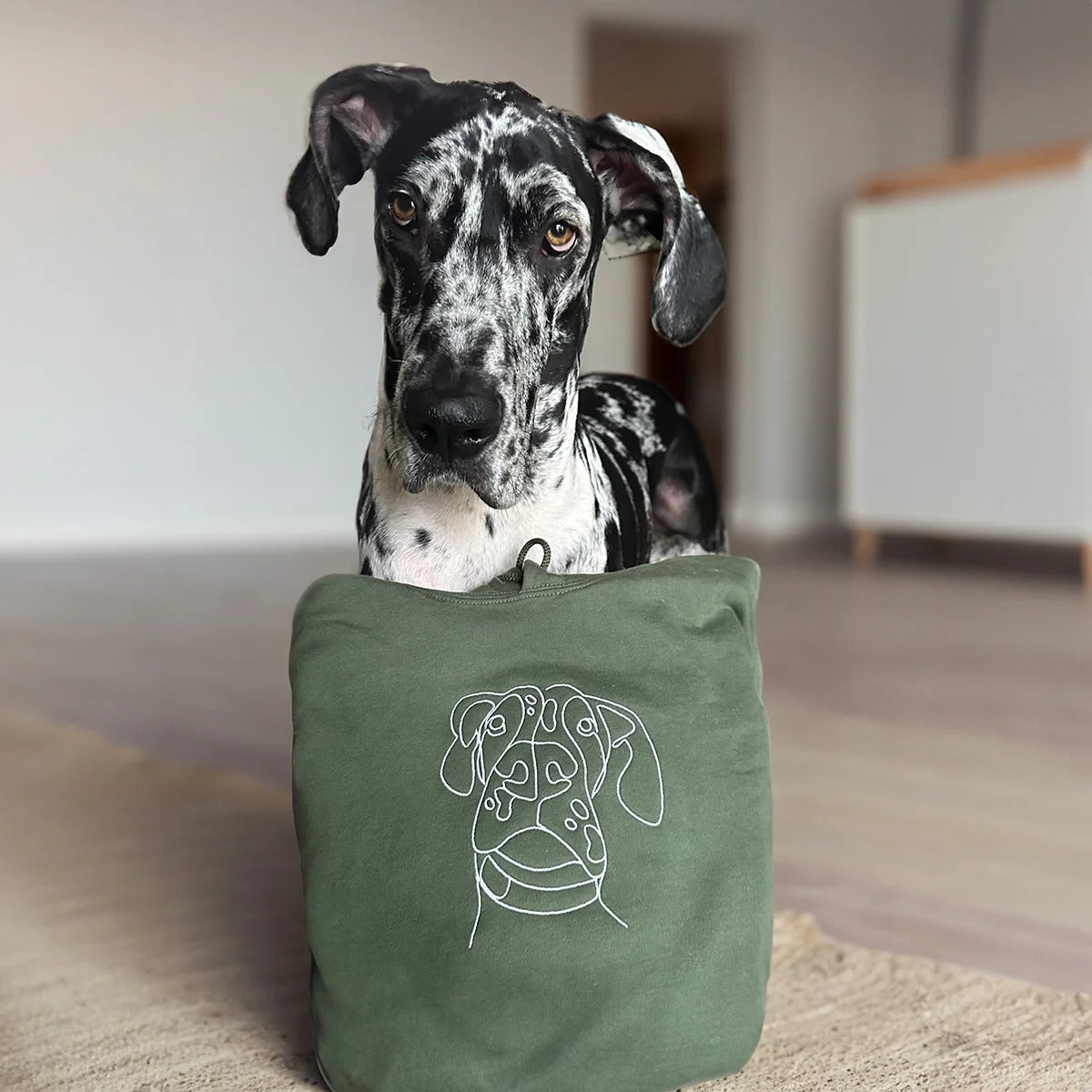 Custom Embroidered T-shirt,Hoodie,Pet Face Sketch Embroidery