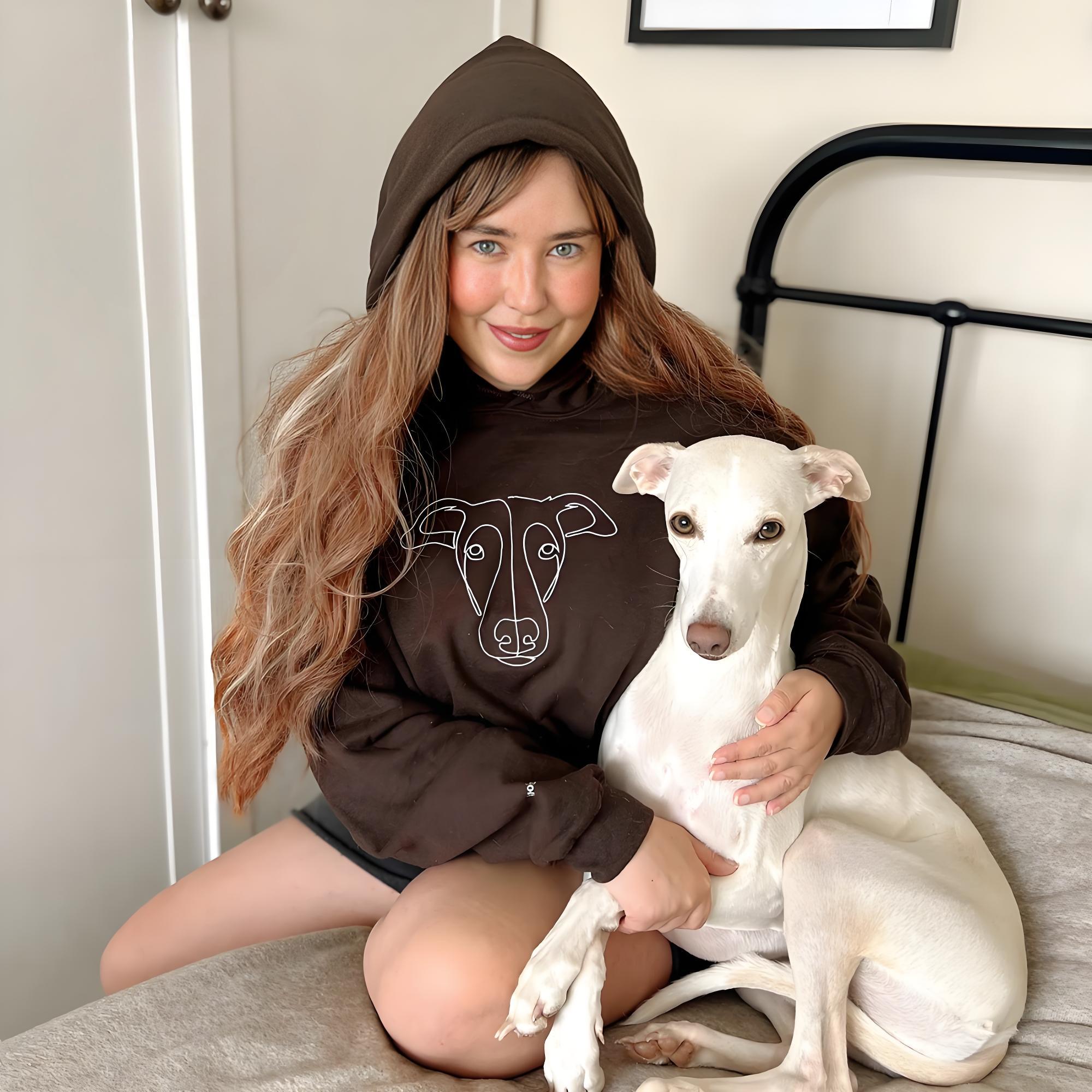 Custom Embroidered Hoodie,Pet Face Sketch Embroidery