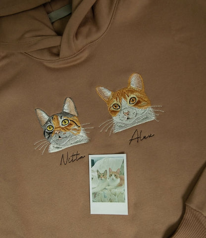 Rich Colors,Custom Embroidered Pet Face T-shirt,Hoodie from Your Photo