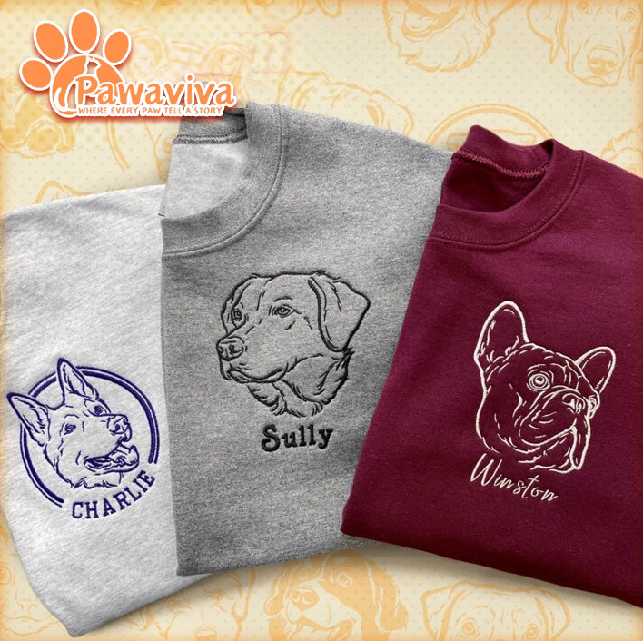 Custom Embroidered Dog Sweatshirt , Custom Pet Sweater , Embroider Sweater