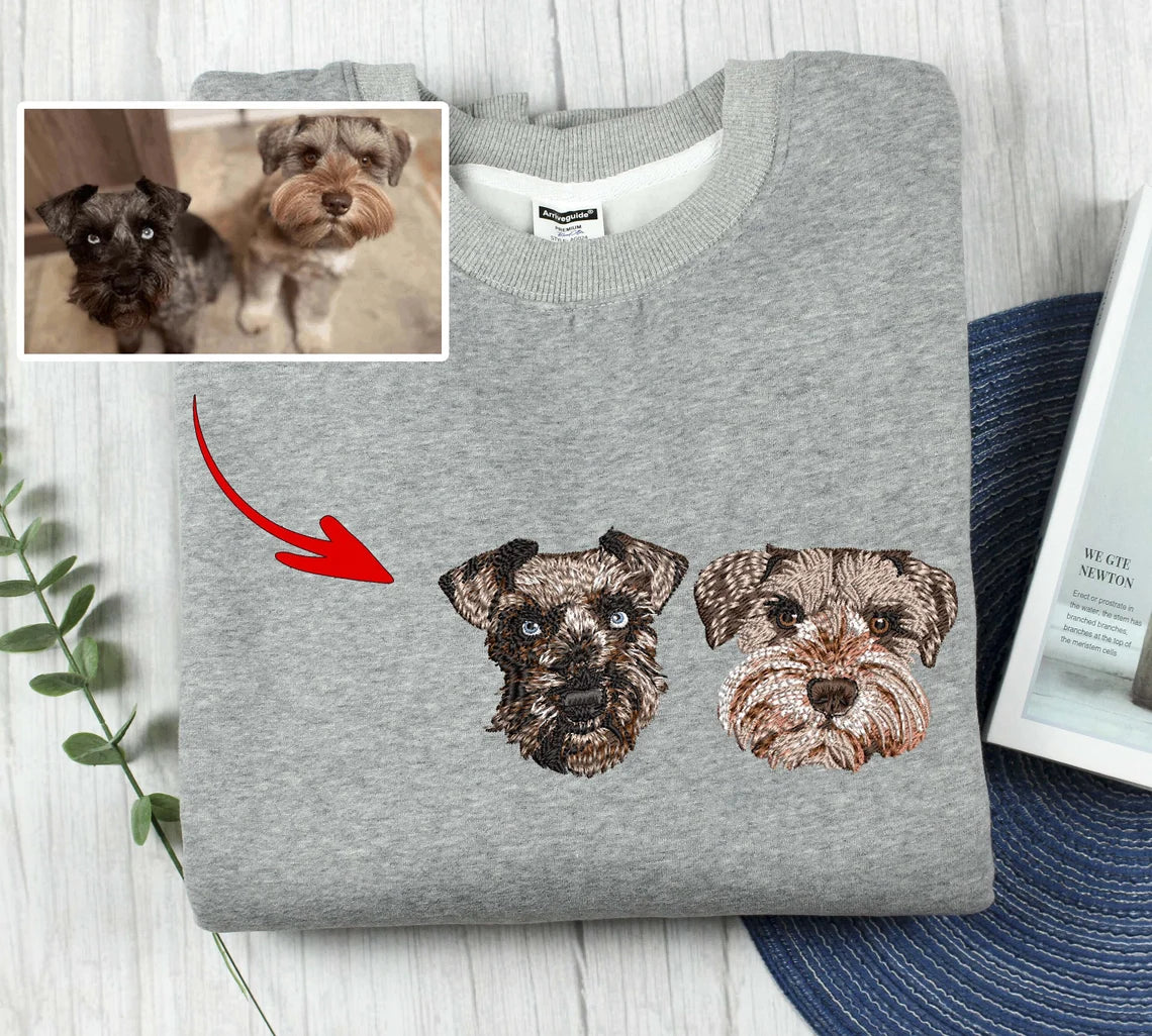 Custom Pet Embroidered Sweatshirt, Hoodie - Gift for Cat Pet Lover