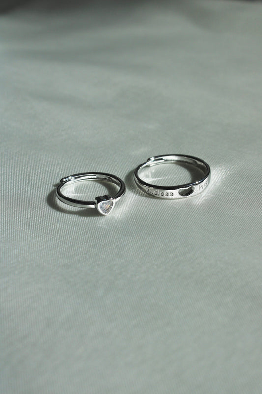 Endless Love Matching Heart Adjustable Rings