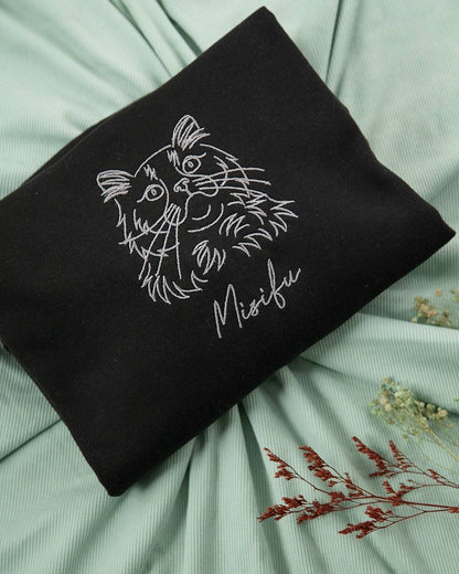 Custom Embroidered Pet Face Sweatshirt,Personalized hoodie embroidered with multiple pets