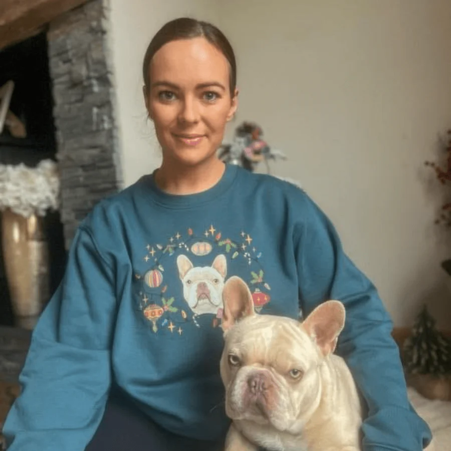 Printed Pet Portrait Organic Christmas Jumper