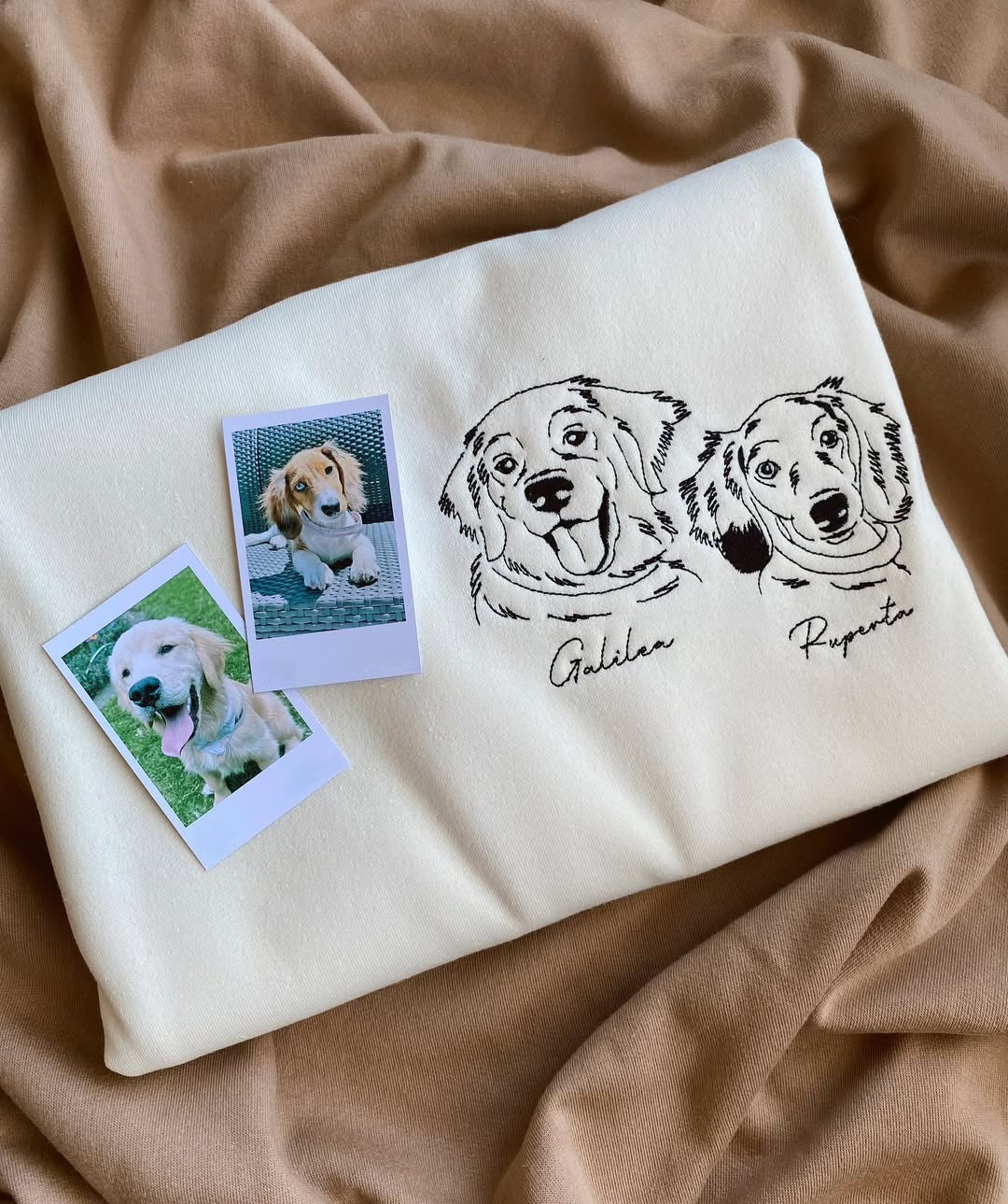 Custom Embroidered Pet Face T-shirt,Personalized hoodie embroidered with multiple pets