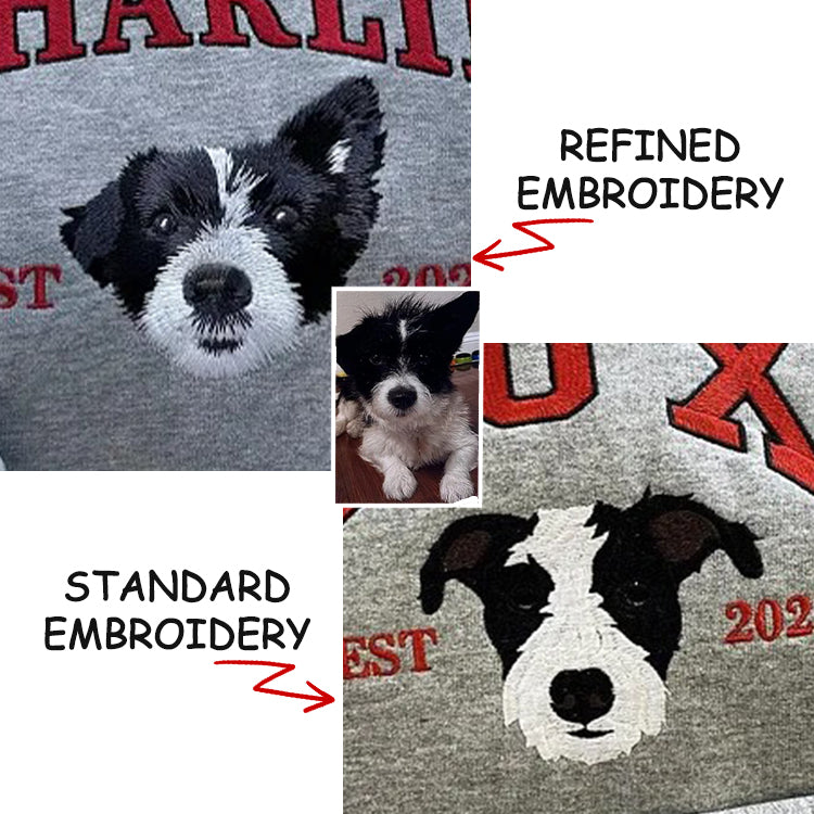 Custom Embroidered Pet Sweatshirt with Pet Photo , Custom Embroidered Cat Hoodie ,  Gift for Cat Dad Mom