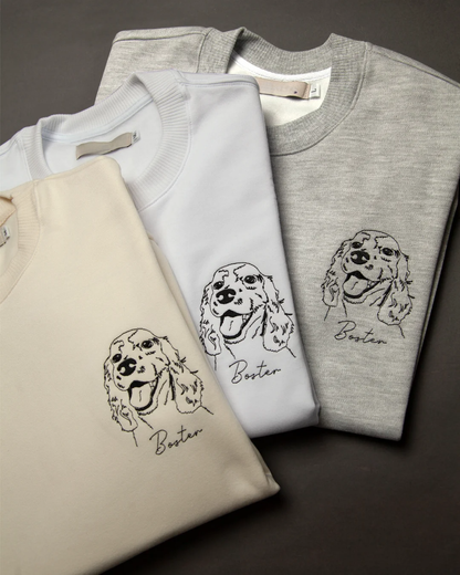 Custom Embroidered Pet Face Sweatshirt,Personalized hoodie embroidered with multiple pets