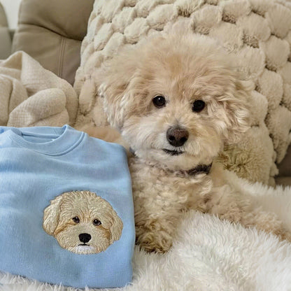 Rich Colors,Custom Embroidered Pet Face Sweatshirt from Your Photo