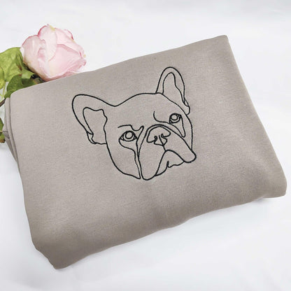 Personalized Pet Face Outline Embroidered T-shirt,Sweatshirt,Hoodie.