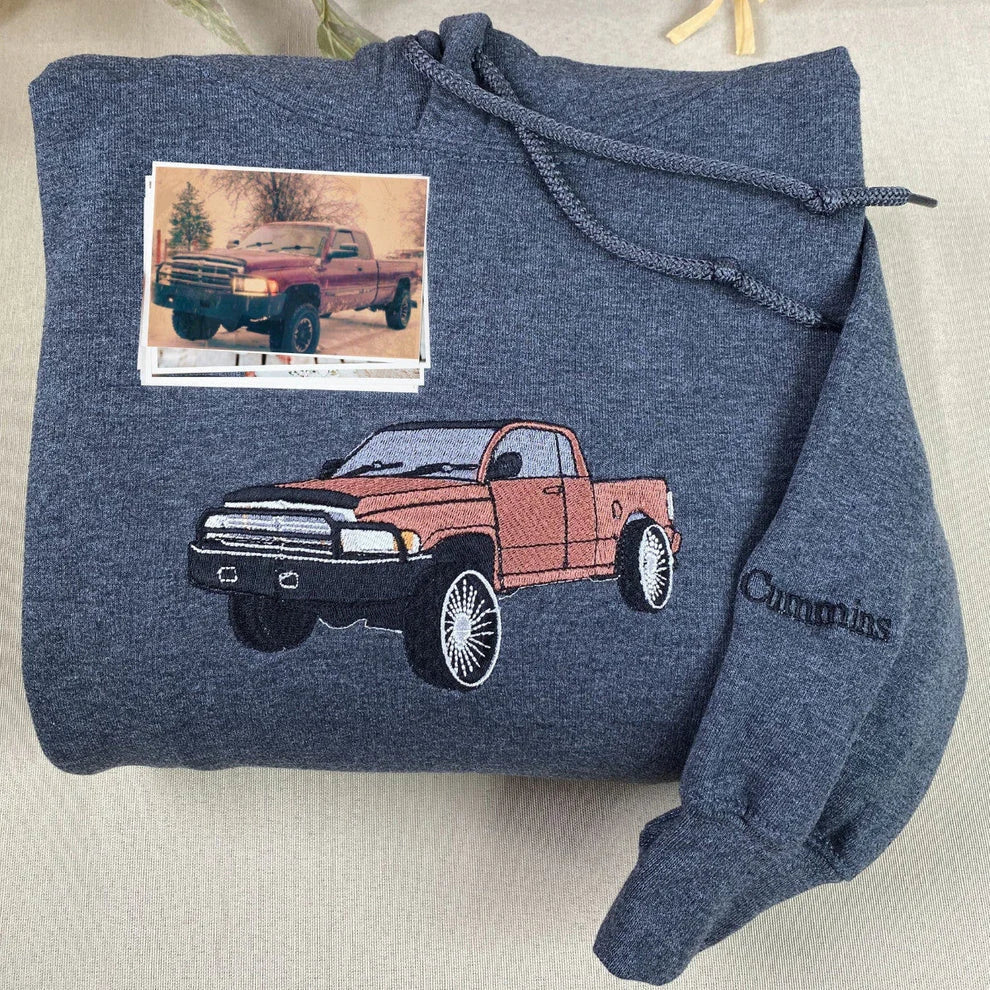 Custom Car Embroidered Crewneck & Hoodies – The Perfect Gift for Dad or Husband!