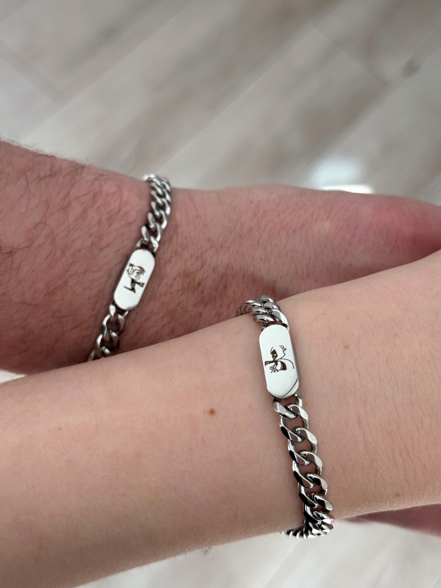 Stainless Steel Beast Boy x Raven Bracelet Set