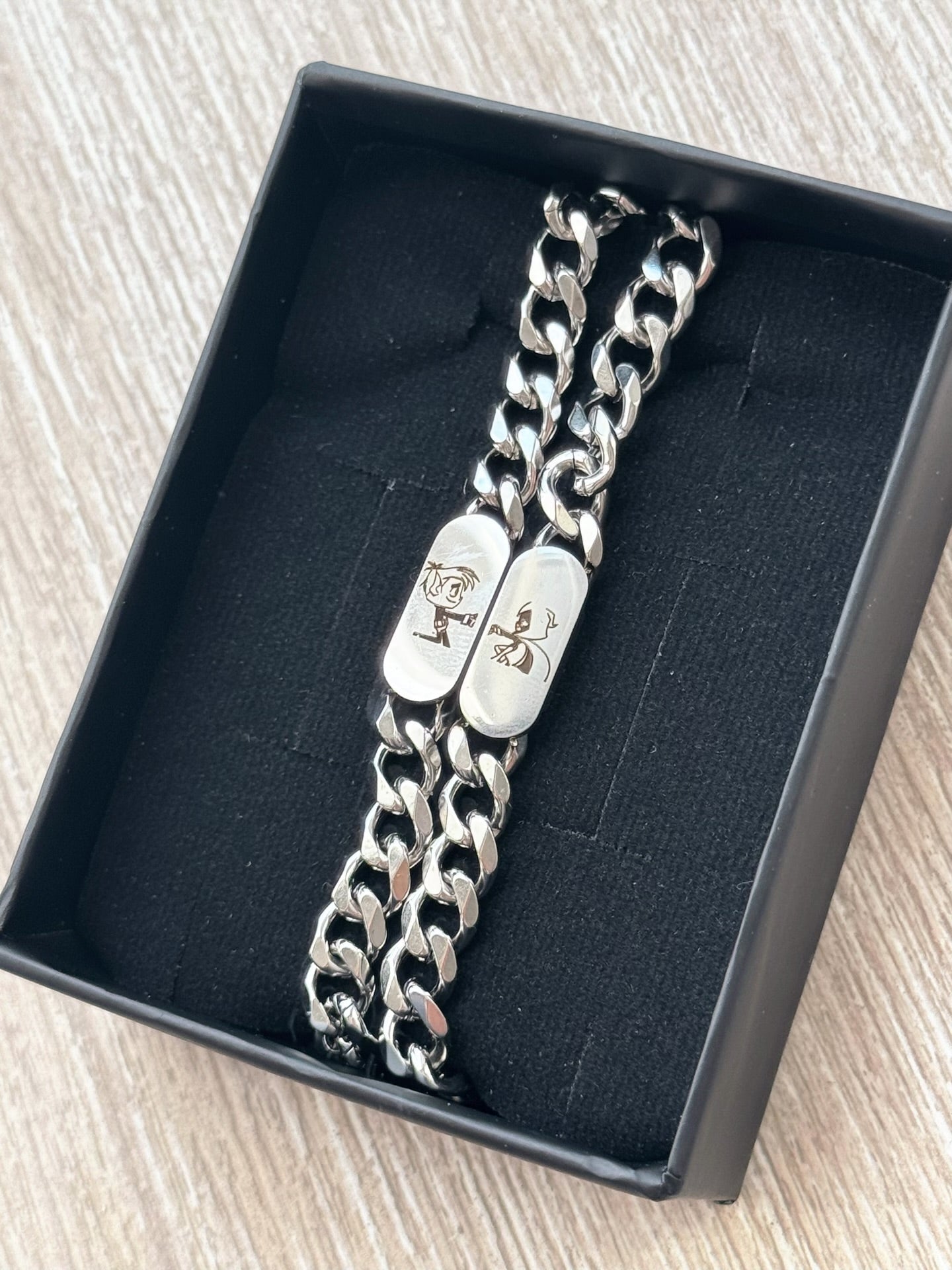 Stainless Steel Beast Boy x Raven Bracelet Set