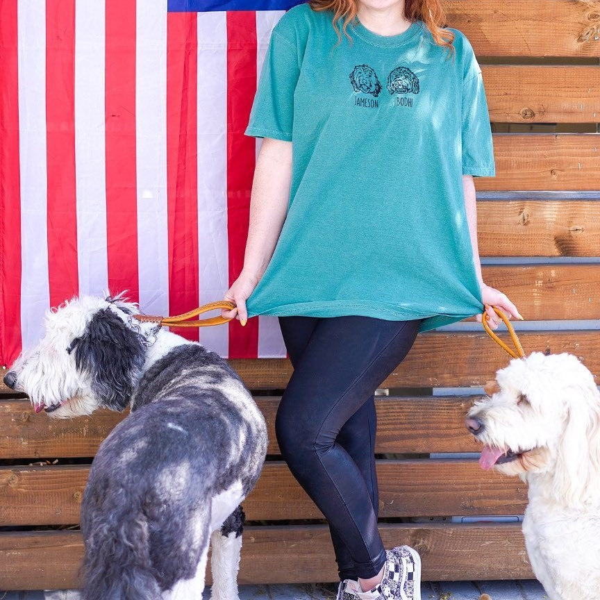 Custom Embroidered Pet Face T-shirt, Sweatshirt, Hoodie