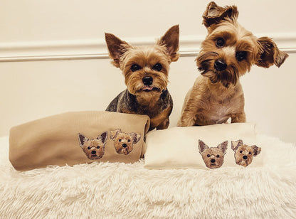 Custom Embroidery Dog Hoodies - Personalized Pet Portrait Sweatshirts - Premium Dog Mom Gift