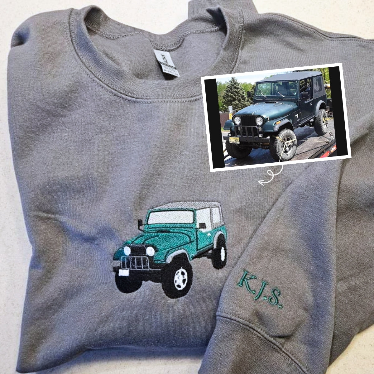 Custom Car Embroidered Crewneck & Hoodies – The Perfect Gift for Dad or Husband!