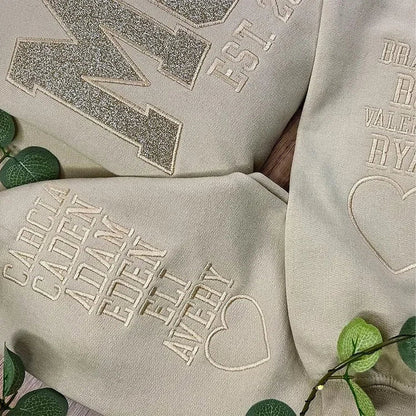 Custom Embroidered Applique Glitter Mama Sweatshirt - Gift for Mom