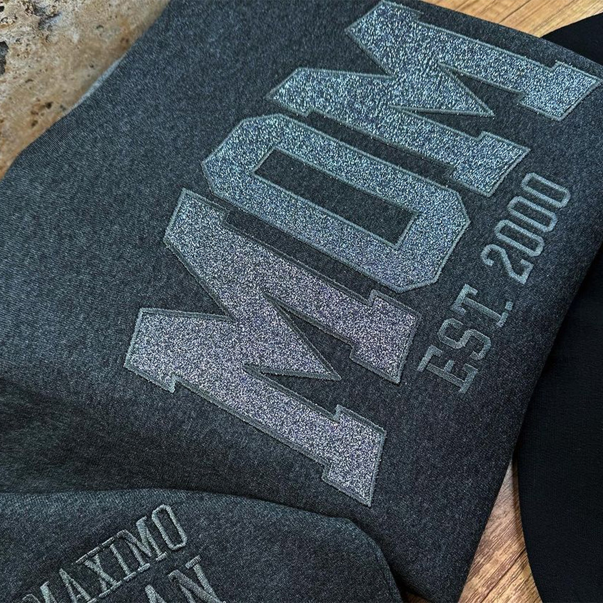 Custom Embroidered Applique Glitter Mama Sweatshirt - Gift for Mom