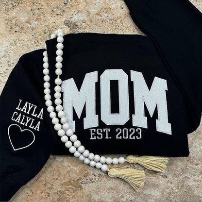 Custom Embroidered Applique Glitter Mama Sweatshirt - Gift for Mom