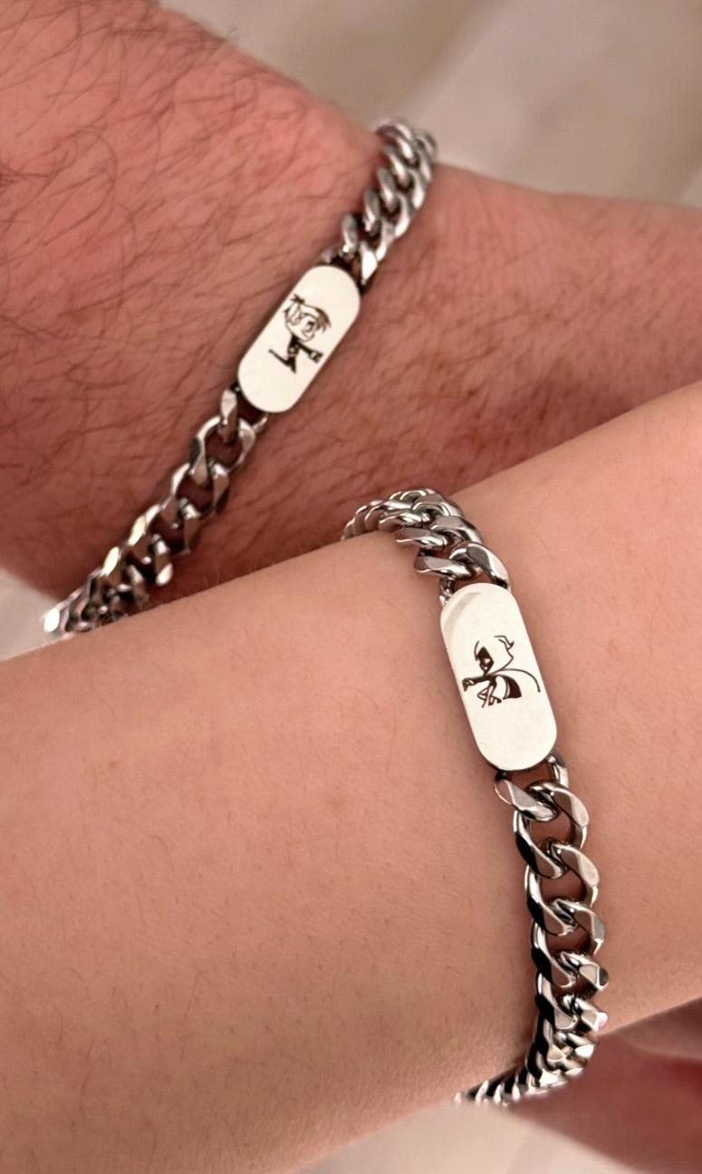 Stainless Steel Beast Boy x Raven Bracelet Set