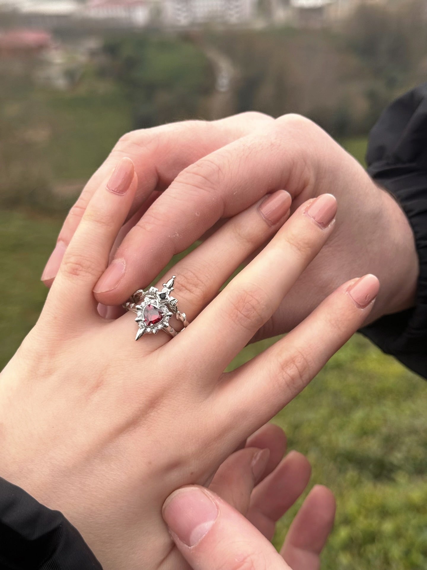 Adjustable Matching Heart Sword Gothic Ring Set | Valentine’s Day Gift Idea