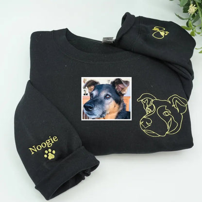 Personalized Pet Face Outline Embroidered T-shirt,Sweatshirt,Hoodie.