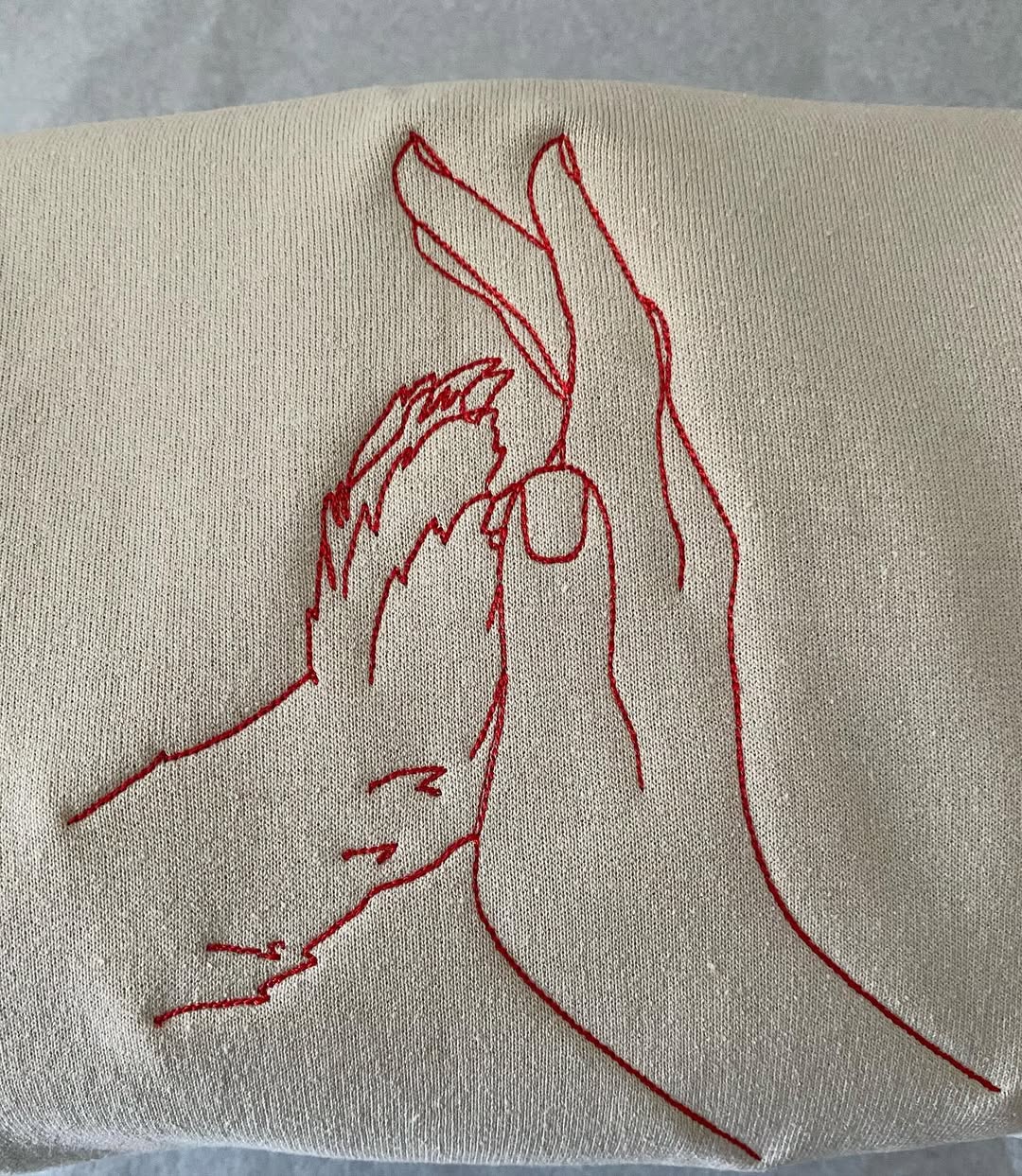 Pet Paw Silhouette Embroidery, High Five Love