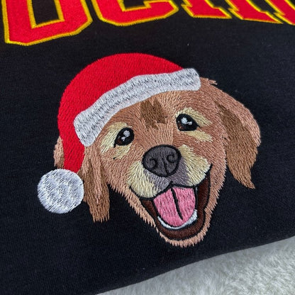 Custom Dog Embroidered Sweatshirt, Hoodie & T-Shirt, Personalized Pet Christmas Sweatshirt