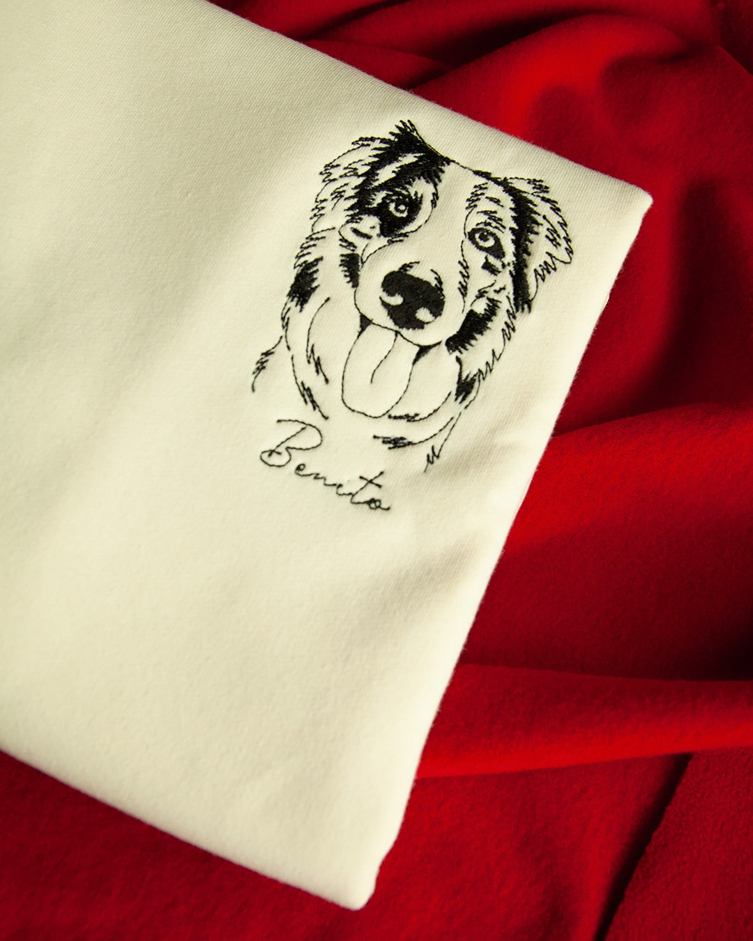 Custom Embroidered Pet Face T-shirt,Personalized hoodie embroidered with multiple pets