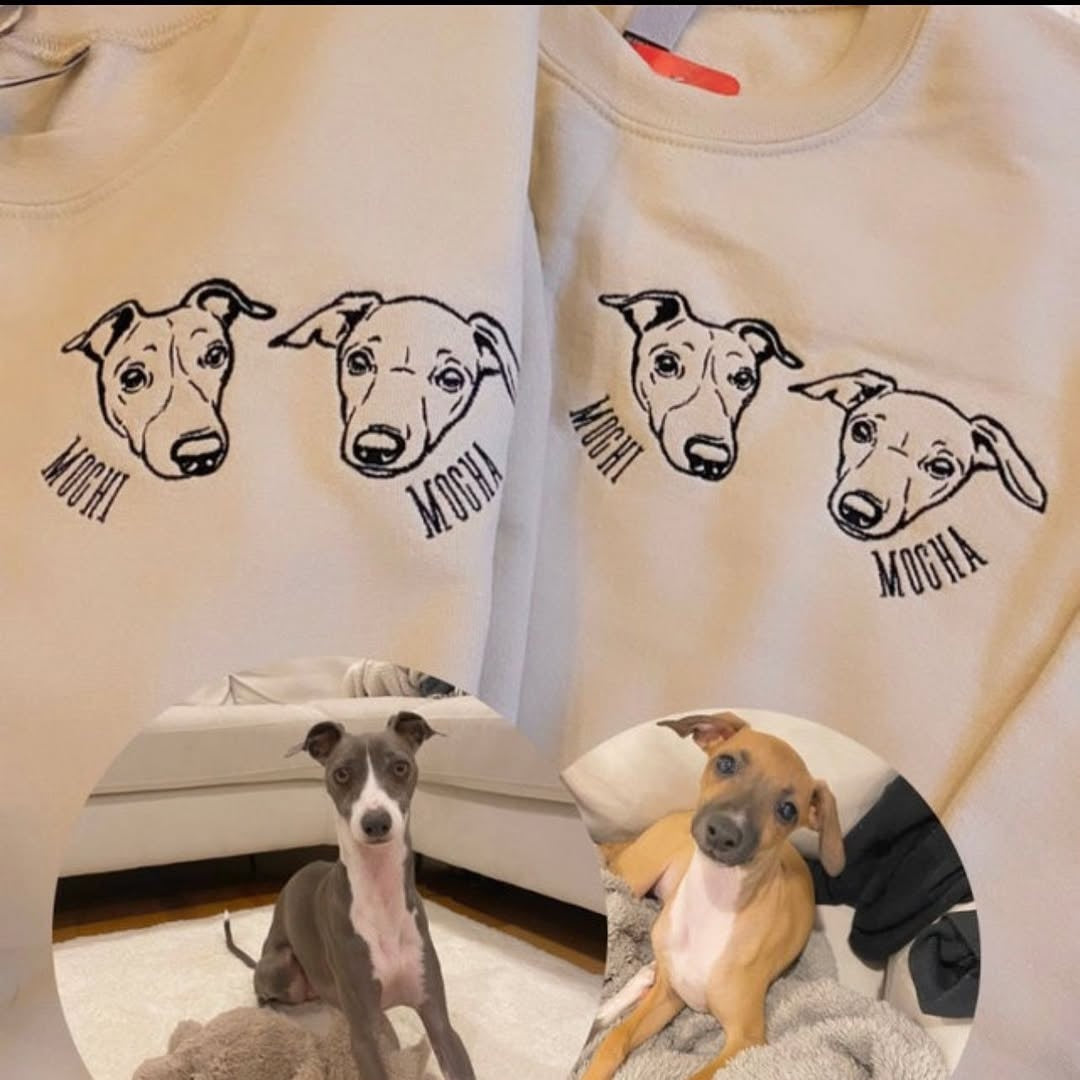 Custom Embroidered Dog Sweatshirt , Custom Pet Sweater , Embroider Sweater