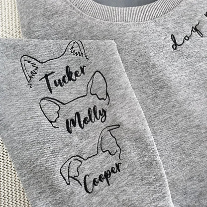 "Dog mama” – Pet Ears Embroidered Sweatshirt For Dog Mothers